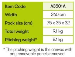 Quest Falcon Air 260 Porch Awning A3501A -CampGear Universe a3501a 10 midsize