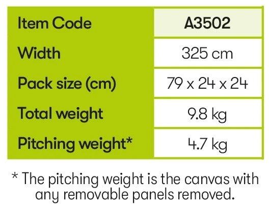 Quest Falcon 325 Poled Porch Awning A3502GY 8 Quest Falcon 325 Poled Porch Awning A3502GY - Image 8