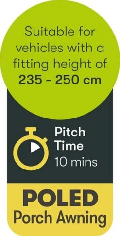 Quest Falcon 390 Poled Porch Awning A3503GY -CampGear Universe a3503 9 midsize