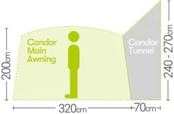 Quest Condor Air Tunnel High Only FITS FROM 240CM TO 270CM A3518HT -CampGear Universe a3518ht 6 midsize