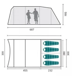 Royal Leisure Welford 4 Package Poled Tent With Carpet And Groundsheet W525pk 7 Royal Leisure Welford 4 Package Poled Tent With Carpet And Groundsheet W525pk -CampGear Universe royalwelford4fp 1