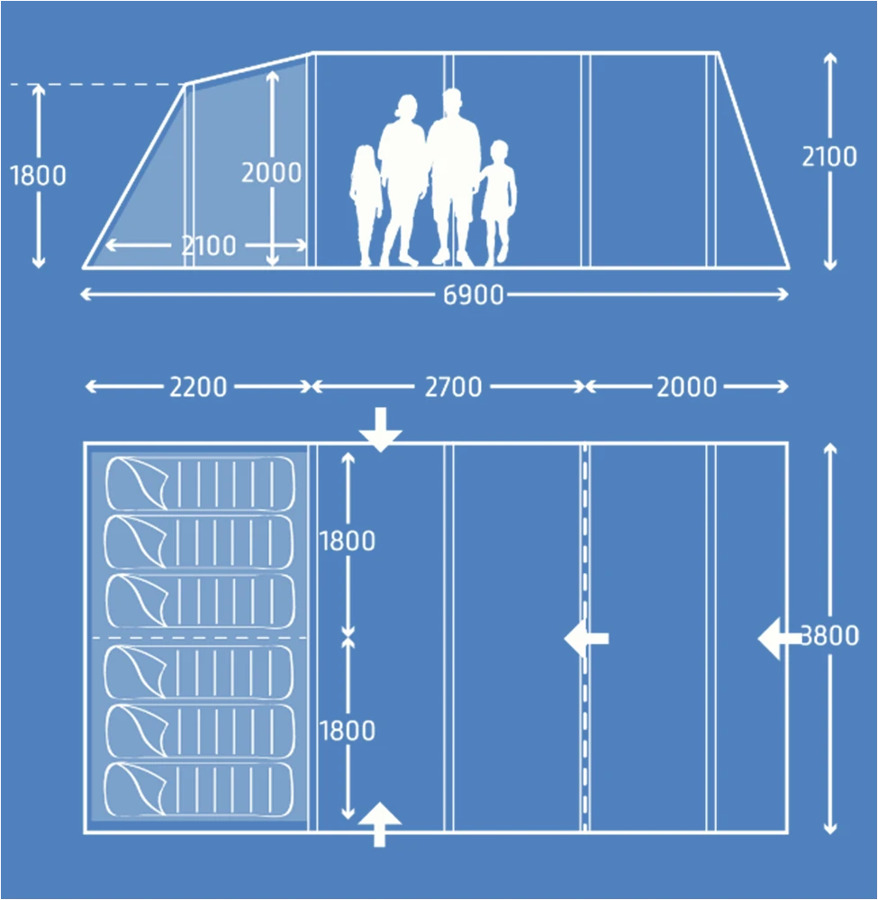 Kampa Hayling 6 AIR Package With Carpet And Groundsheet 9120001253 1 Kampa Hayling 6 AIR Package With Carpet And Groundsheet 9120001253
