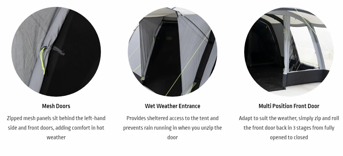 Kampa Croyde 6 AIR POLYCOTTON Package With Carpet And Groundsheet 2 Kampa Croyde 6 AIR POLYCOTTON Package With Carpet And Groundsheet - Image 2