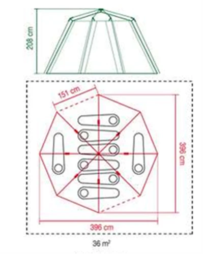 Coleman Orange Octagon 8 Tent 2000019550 2 Coleman Orange Octagon 8 Tent 2000019550 - Image 2