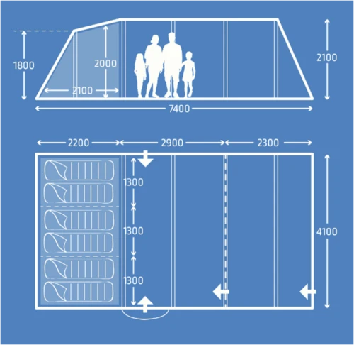 Kampa Croyde 6 AIR POLYCOTTON Package With Carpet And Groundsheet 3 Kampa Croyde 6 AIR POLYCOTTON Package With Carpet And Groundsheet - Image 3