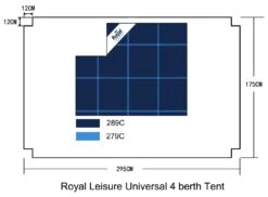 Royal Leisure Universal Luxury 3 Layer Tent Carpet 295cm X 175cm (Fits Welford 4 ) W480